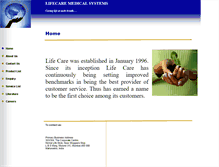 Tablet Screenshot of lifecaremedicalsystems.com